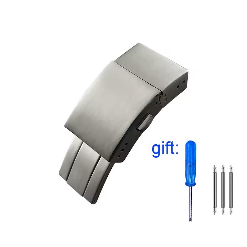 

19mm Thickened 316L Stainless Steel Foding Buckle for Longines Rubbe Watchband Hydroconquest L3 Strap Foldover Butterfly Clasp 19mm