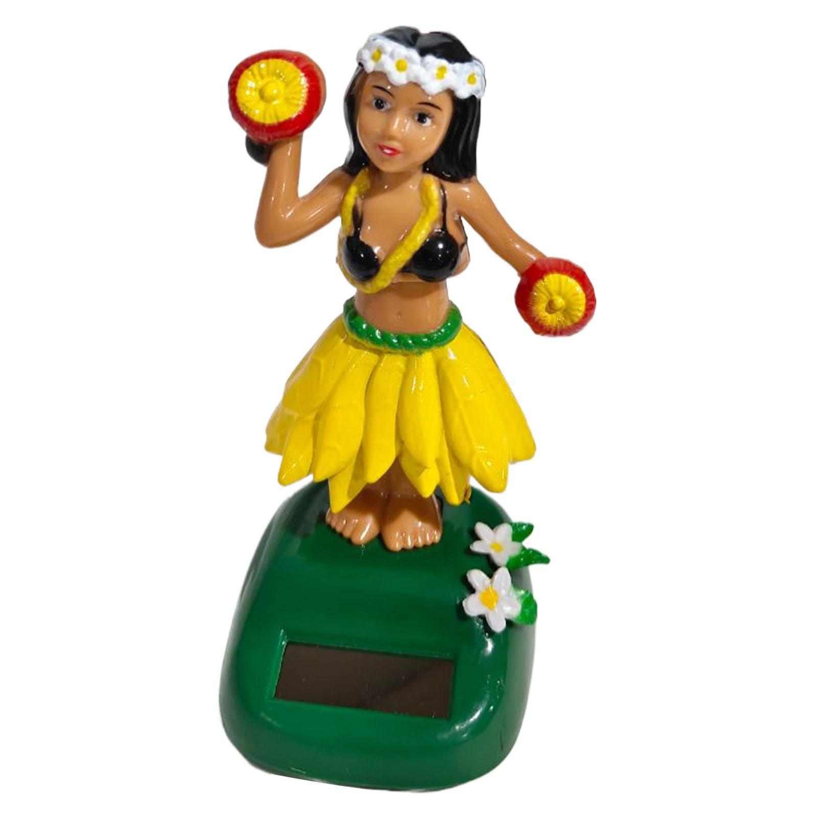 

Creative Hawaiian Style Powered Car Automatic Energy Girl Cartoon Doll Swing Home Decoration Dashboard Decoration Red