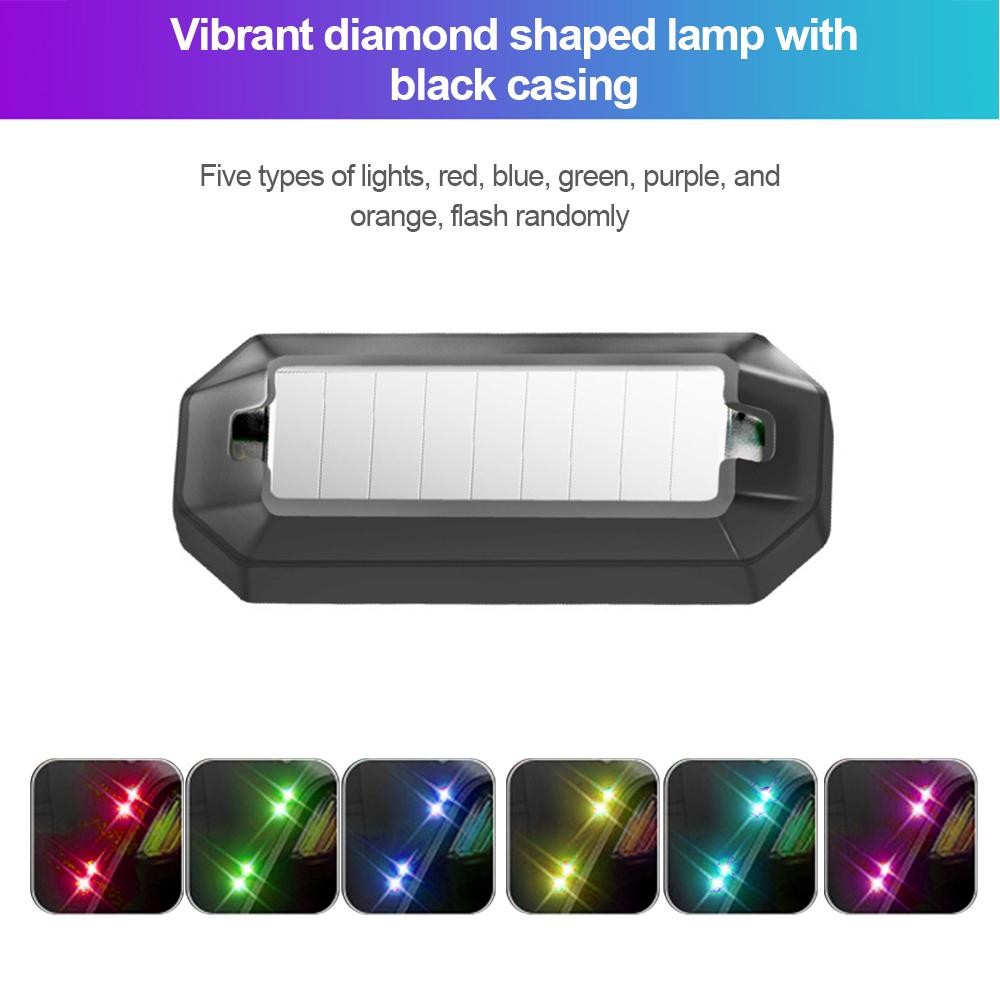 

1 шт. Светодиодный задний фонарь для велосипеда, мигающий сигнальный фонарь, солнечная энергия, цветной индикатор, ночное предупреждение, стробоскоп для автомобиля, мотоциклов Colorful Light