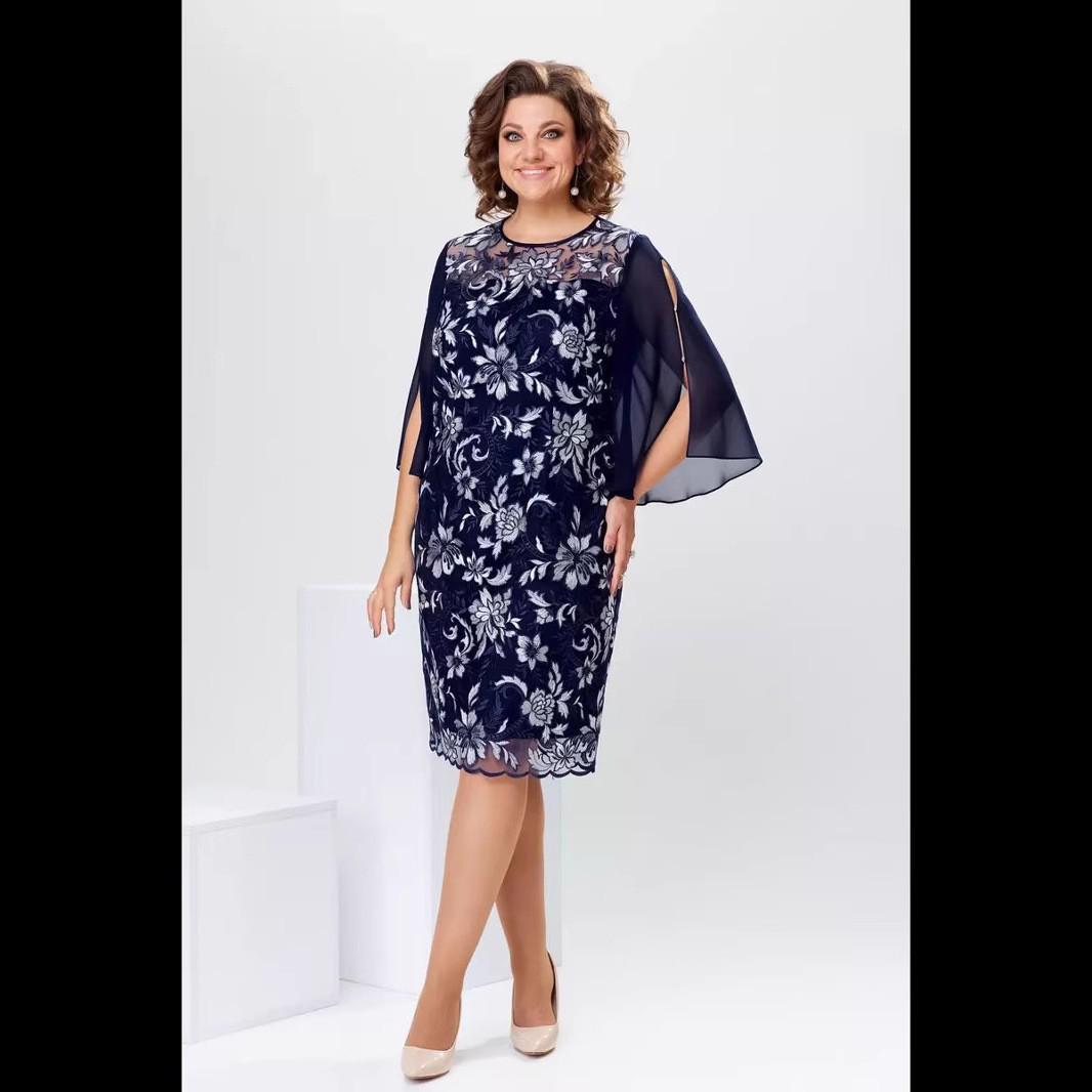 European and American Spring/Summer 2026 Fashionable Comfortable Round Neck Dress 2XL