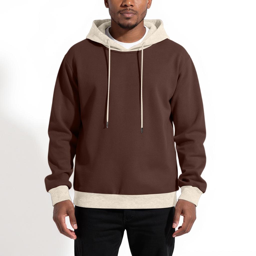 Men's Hooded Sweatshirt, Contrasting Color Sweatshirt, Sports   Casual Jacket