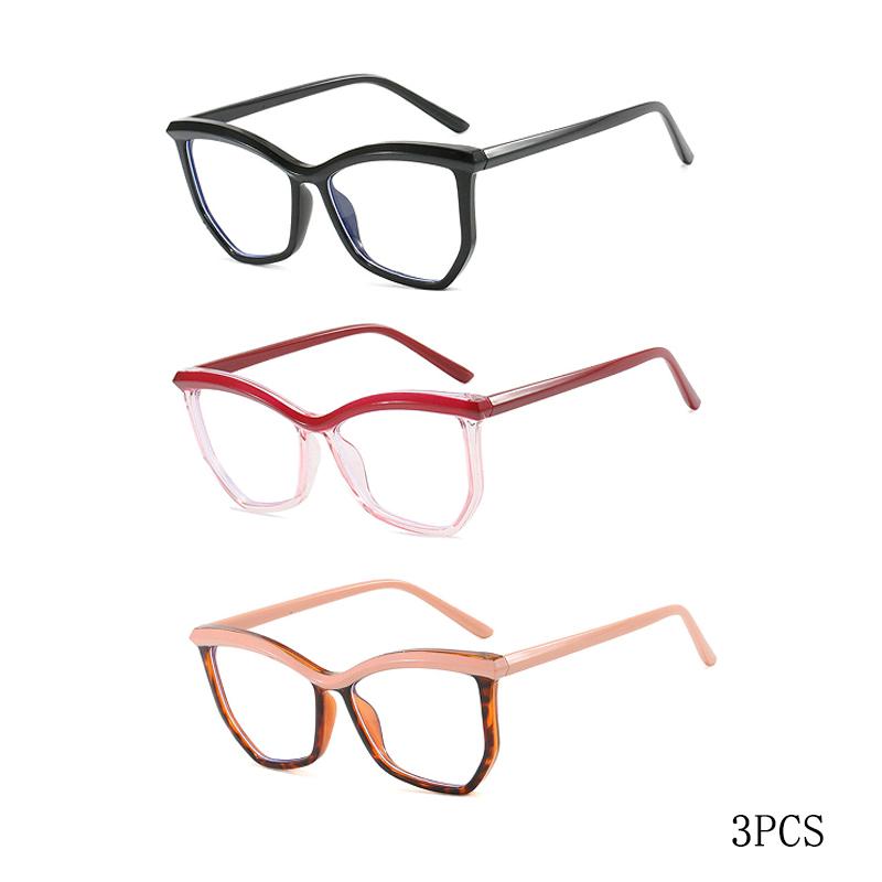 Irregular Polygonal Eyebrow Flat Mirror, Anti Blue Light Cat Eye Personalized Eyeglass Frame, Fashionable Commuting Frame 1027