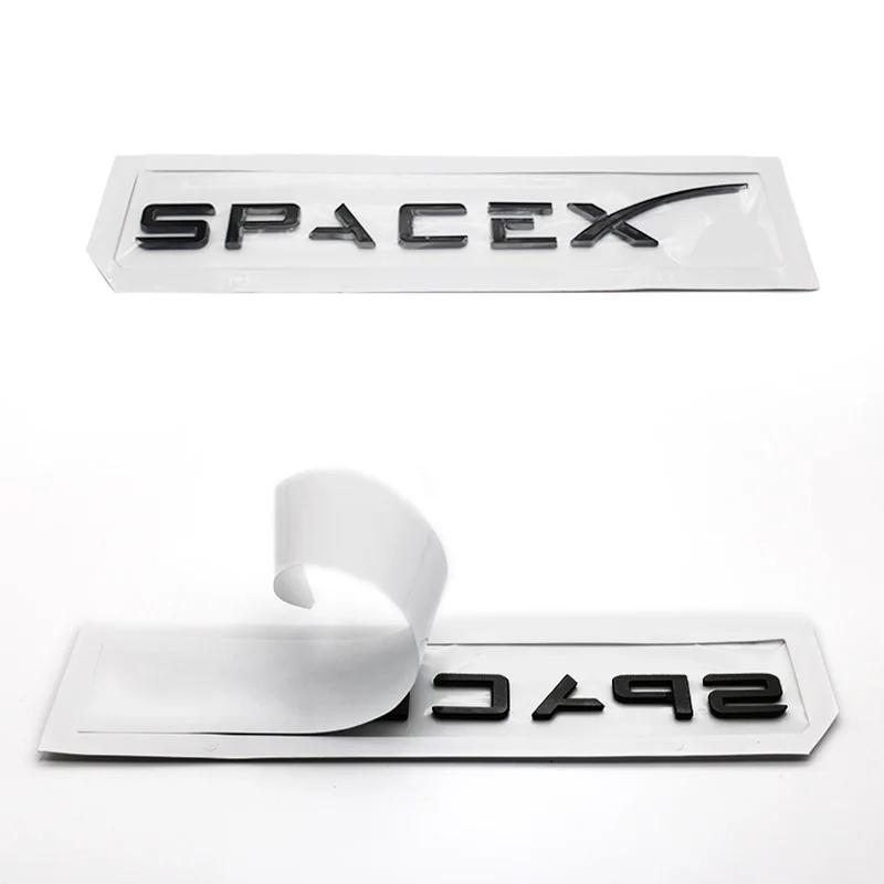 ABS 3D Space X Logo Badge Sticker For Tesla Model Y S 3 Model X Car Badge Fender Side Decal Emblem Trunk Auto Styling Accessorie