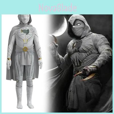 Moon Knight Costume For Adults Kids Marvel Movie Cosplay Jumpsuit With Cape For Role Play
