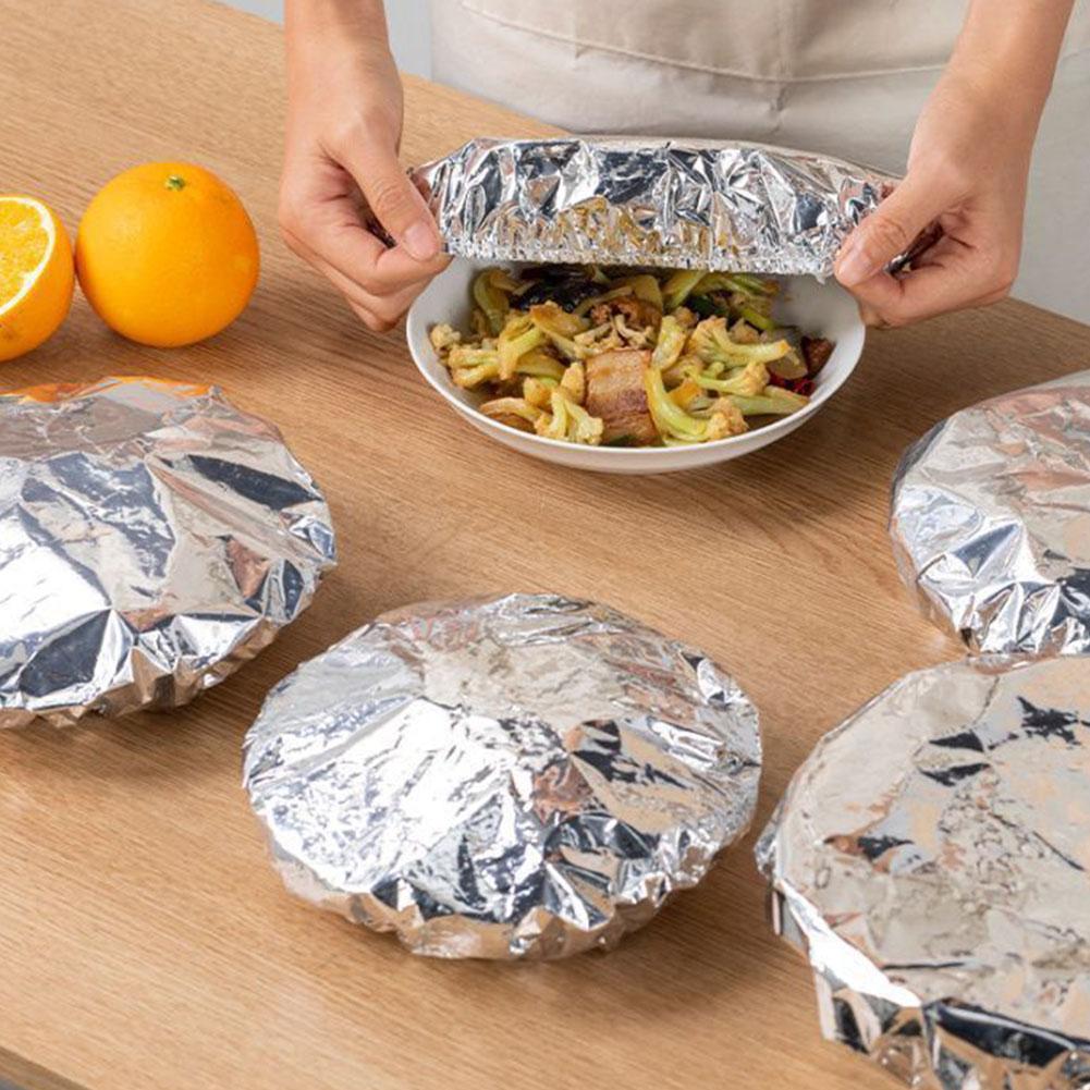 Thickened Aluminum Foil Food Cover - Thermal Insulation & Bug Dust Proof, Keep Warm Dish Cover for Dining Table, Food Grade B2M5