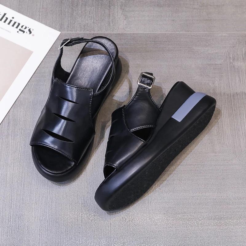 Summer Wedge Platform Sandals 2025 Fashion Retro Romen Beach Shoes Ladies Casual Peep Toe Soft Comfortable Sandalias De Mujer