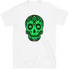 Men's St. Patrick's Day of The Dead Skull White T Shirt Unisex Neon White