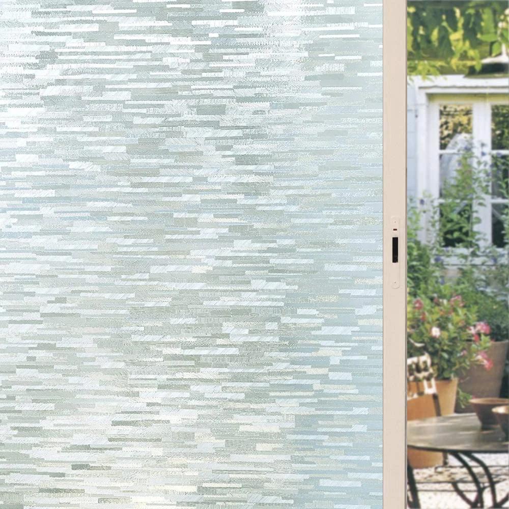 3D Frosted Decorative Window Film Privacy Static Cling Adhesive Stained Glass Film Matte Decals Uv Protection Window Decals
