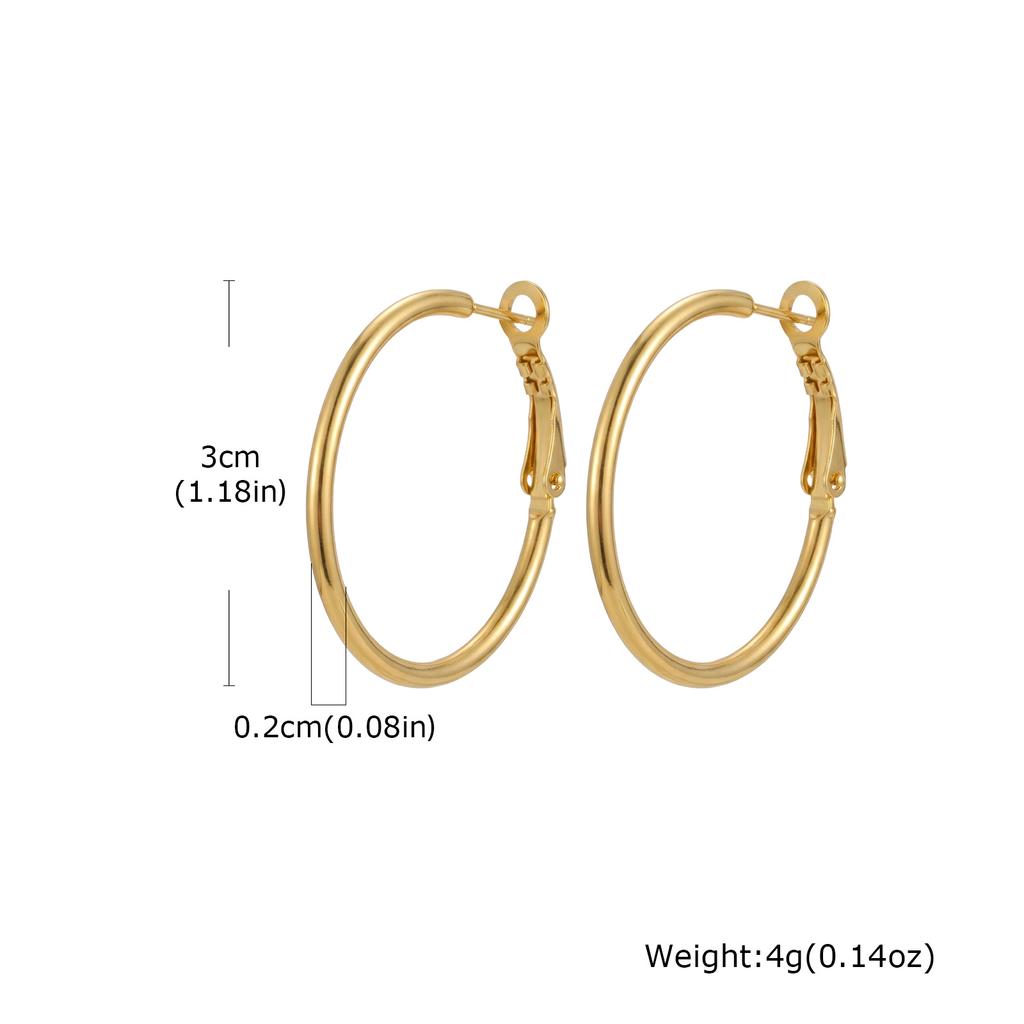 Minimalist Round Hoop Earrings for Women Stainless Steel Geometric Earrings Hip Pop Fashion Jewelry Gift