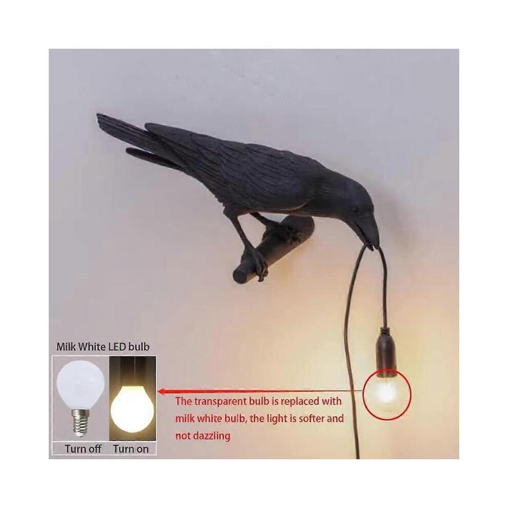 Crow Wall Lamp, Unique Gothic Raven Birds Wall Sconce Light for Bedside Bedroom Living Room Farmhous