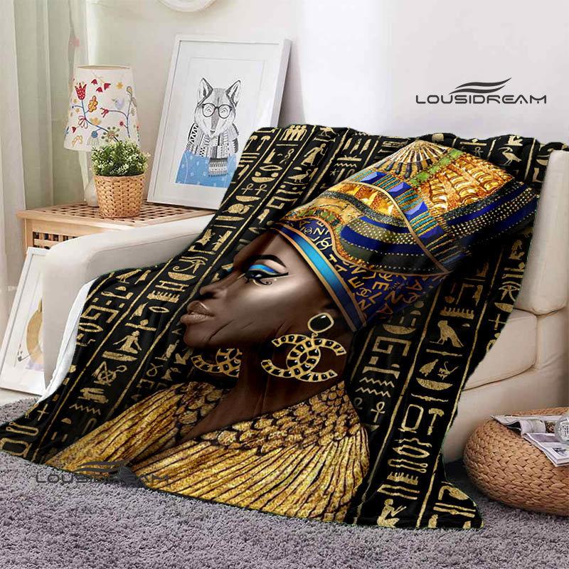 Egyptian Pictograph and Symbol Printing Blanket Children Warm Blankets Home Travel Soft and Comfortable Blanket Birthday Gift