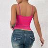 European and American Summer New Women's Clothing Slim-fitting Sexy V-neck Sleeveless Adjustment Buckle Sling Vest Top