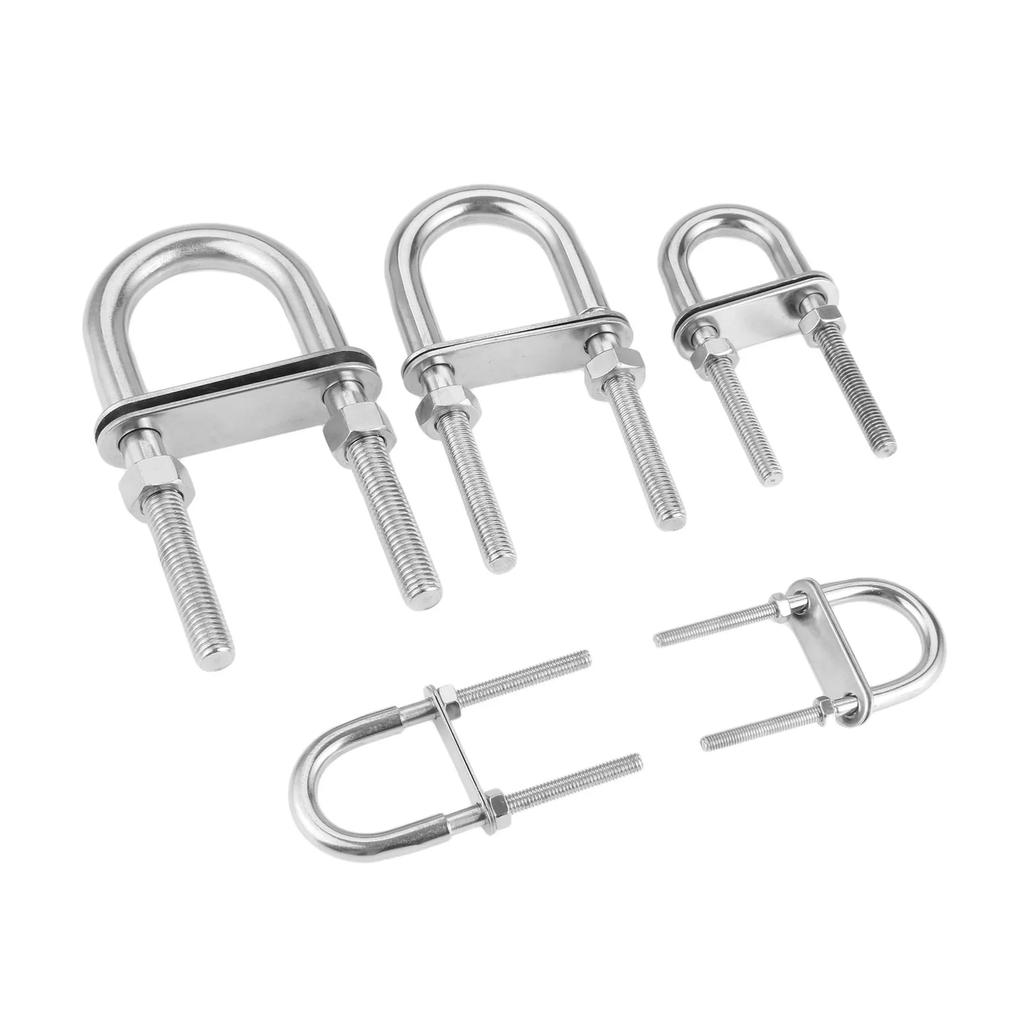 1Pc M5 M6 M8 M10 M12 Stainless Steel 304 Marine Rigging Bow/Stern Eye U-Bolt for Boat Hardware Boat Parts Silver