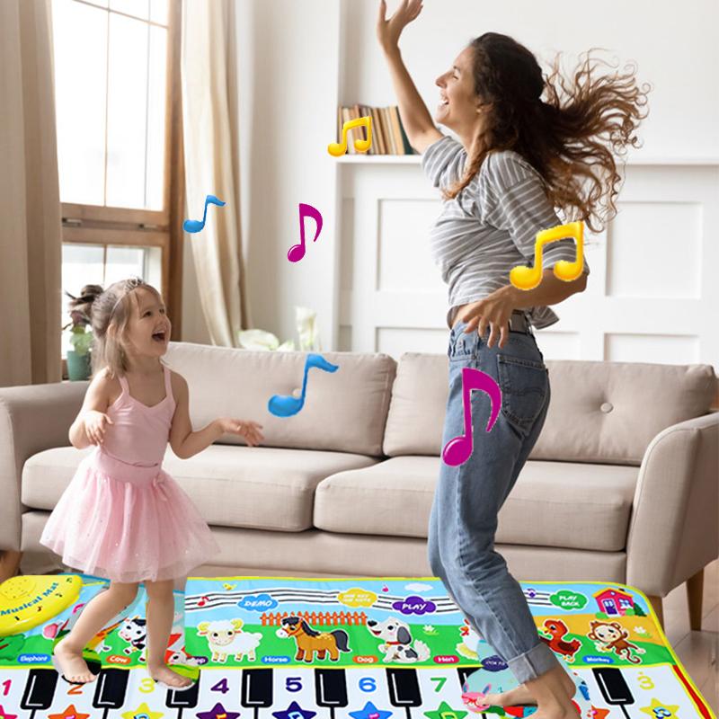 Kids Musical Carpet Baby Toddlers Fitness Keyboard Piano Mat Music Play Instrument Montessori Education Toys Gift for Girl Boy