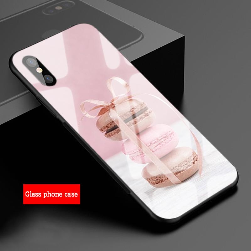 Custodia per telefono in vetro temperato Macaron per iphone 12 11 Pro Max 5 6 7 8 PLUS X XS XR XSMax Guscio 12Pro Copertura Guscio