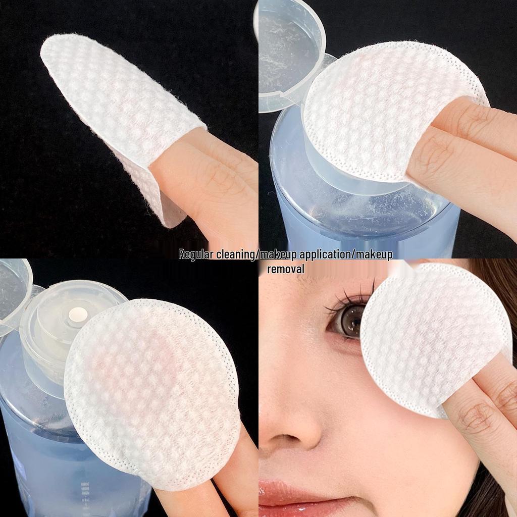 Pocket Pearl Textured Finger Cot Makeup Remover - Disposable Cotton Pads for Daily Facial Cleansing