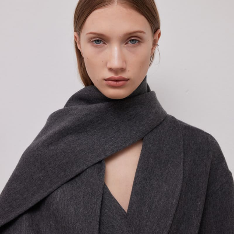 HAVEC Fine wool muffler / Grey