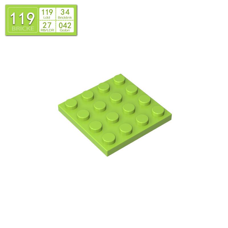 BRICKE Master 4x4 Plate - Compatible with LEGO 3031, MOC DIY Building Blocks. 50g (approx. 22 pcs)