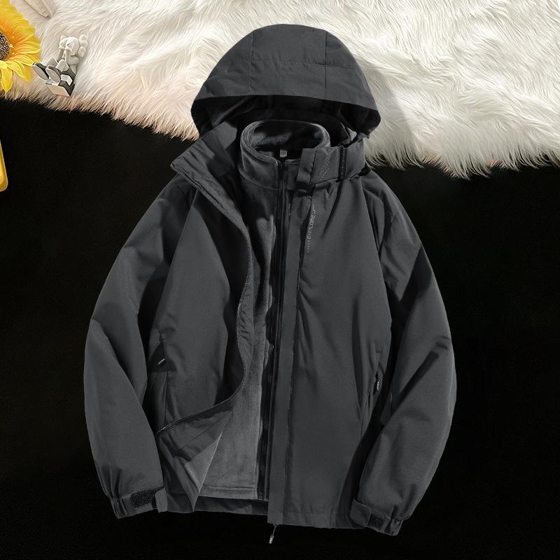 Windproof & Waterproof 3-in-1 Detachable Couples' Mountaineering and Skiing Suit Set