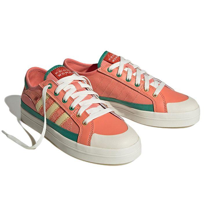 Adidas Neo City Canvas Lightweight Durable Non-Slip Low-Top Skate Shoes Women Sneakers Orange Yellow Green HQ6934