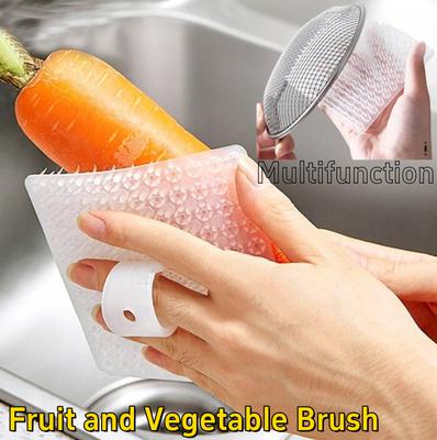 Fruit Vegetable Cleaning and Washing Tools Cleaning Brush Food-grade Silicone Potato Carrot Cleaner Brushes Kitchen Dish