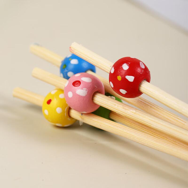 Colorful Polka Dot Bamboo Fruit Picks