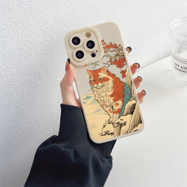 Japanese Anime Style Case For iPhone 14 Plus Pro Max XS X XR SE 2020 Cat Phone Case For iPhone 7 8 11 12 13 Soft Silicone Cover