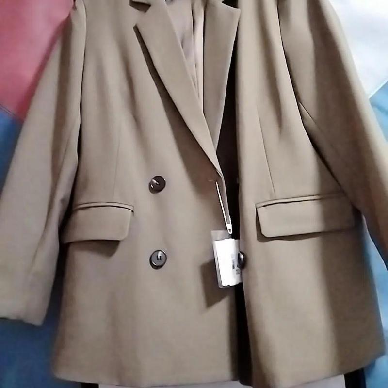 Höstmode Kvinnor Kostym Kappa Fritid Lösa Blazers för Kvinnor Formella Naggad Office Damrockar