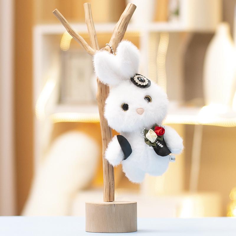 Plush Rabbit Toy Pendant Wedding Gift Cute Animal Plush Doll For Bridal Decor