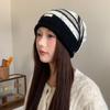 Knitted hats for children, warm ears in autumn and winter, stacked hats, big head circumference showing face, small wool hats, atmosphere feeling c