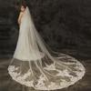 Summer Bridal Lace Edge Wedding Veil with Long Train
