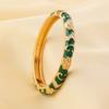 New Colorful Bangle Bracelet Gold Plated Chinese Style Enamel Flower Bracelet Elegant Handmade Cuff Bracelet Women