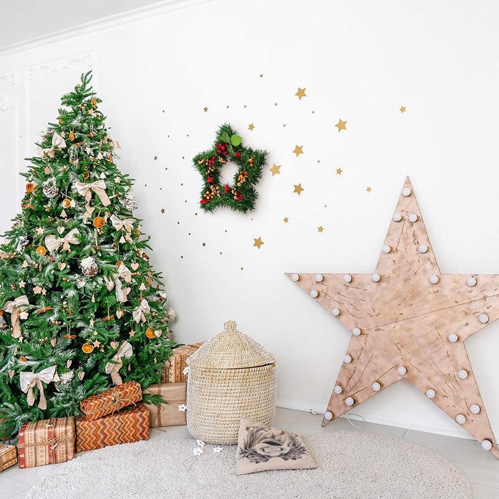 Christmas Pentagram Garland Endant Wreaths For Front Door Party Christmas Decoration Pendant Wall Door Hanging Wreaths