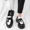 2026 Function Men's Platform Loafers - Black White Tassel Casual Shoes with 3-5CM Height Increase Sole for Business & Daily Wear
