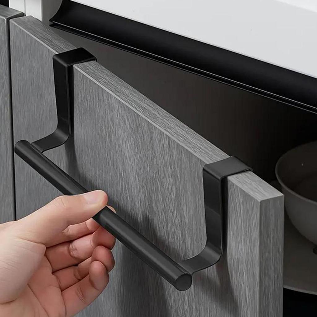 Over Door Towel Rack No Drilling Hanging Towel Bar Kitchen Cabinet Storage Rack Cloth Holder Organizer for Cabinet Doors