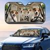 Jack Russell Terrier Fußball Sonnenschild Auto Frontscheiben Sonnenschutz Faltbar Reflektierend UV-Schutz Wärmeisolierung Abdeckung