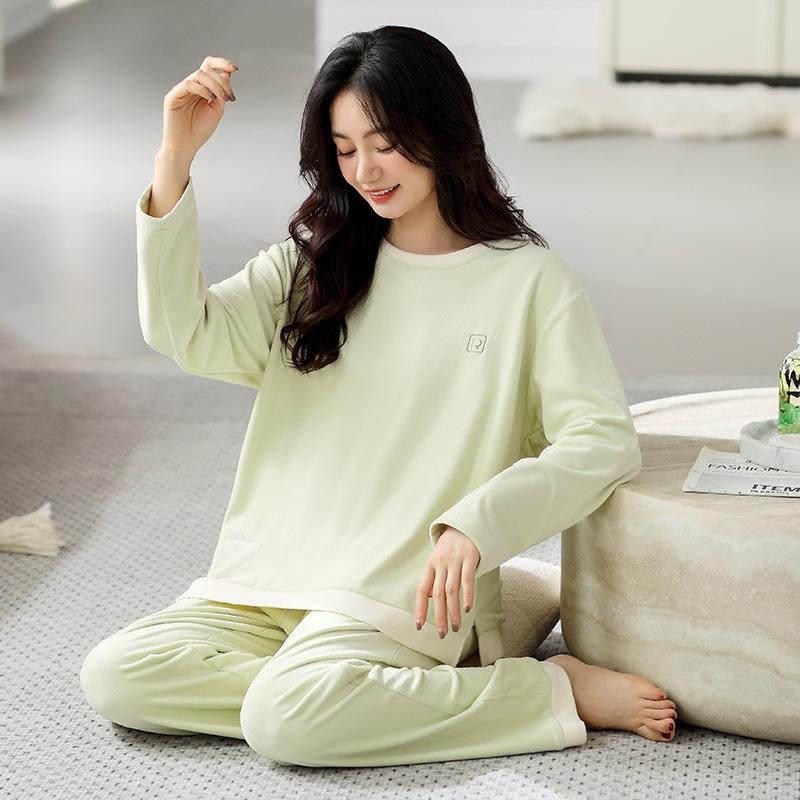 Island Fleece Pajamas Women'S Winter Thickened Fleece Warm Spring And Autumn Thin Fleece Autumn And Winter Coral Fleece Pullover Loungewear