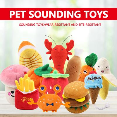 Plush Squeaky Toy Dog Toys Bite Resistant Clean Dog Chew Puppy Training Toy Ball Fruit Cartoons Animal Pet Supplies