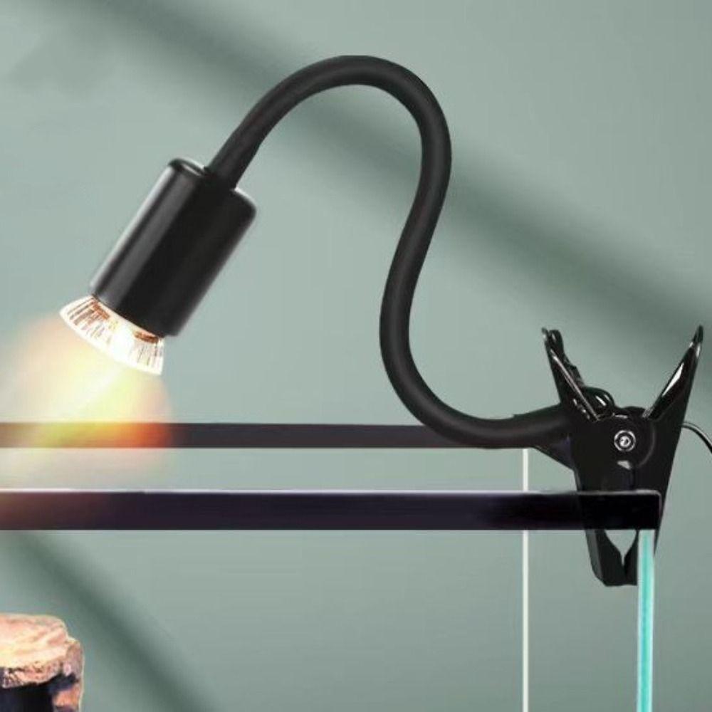 Curved Long Holder Turtle Basking Lamp Clip-on Lamp Holder Pet Heat Bulb  Temperature Controller