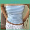 Strapless Women Tube Tops Cropped Off Shoulder Backless Short Tank Summer Party Club Stripedsolid Mini Vest 2024 New