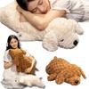 75cm Simulation Riesen Teddy Hund Plüschtier Kissen Braun Weiß Liegend Schlafender Hund Plüschtier Heimdekoration Geschenk Für Jungen Und Mädchen