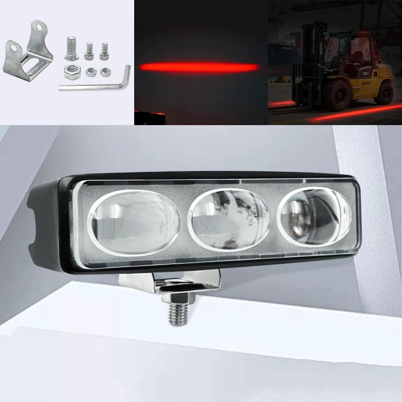 Led Forklift Lightstruck Safety Work Light Bar Red Flood Beam Danger Zone Warning Lamp Side Line Marker Lights