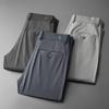 Ice Silk Casual Pants Men Spring and Summer Mid Straight Thin Breath Pants Comfortable Light Elastic Loose Trousers