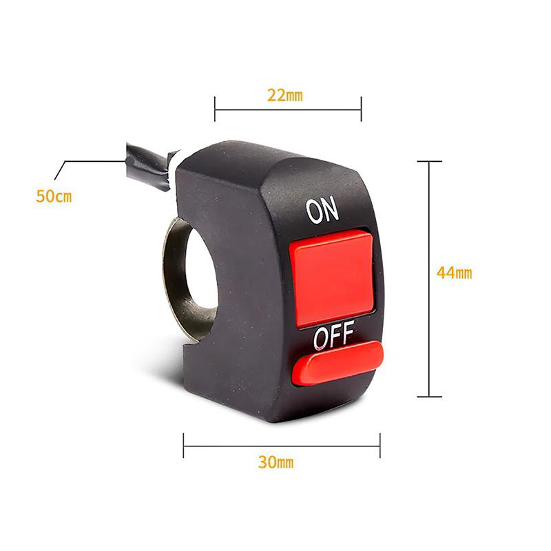 Universal Motorcycle Handlebar Kill Switch Electric Vehicle Headlight Modification Plastic Waterproof 2-Wire Switch