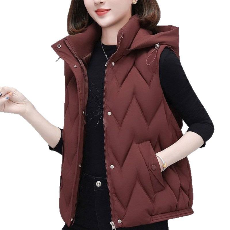 Middle-aged women's autumn and winter coats, vests, vests, middle-aged winter clothes, warm down cotton clothes, vests