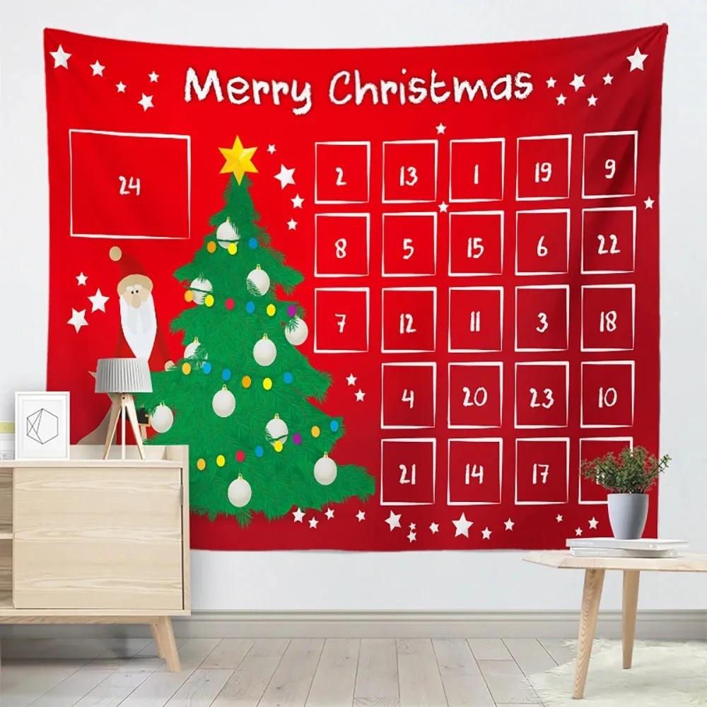 Рождественская елка мультфильм узор гостиная спальня домашнее украшение стены гобелен — фото 3