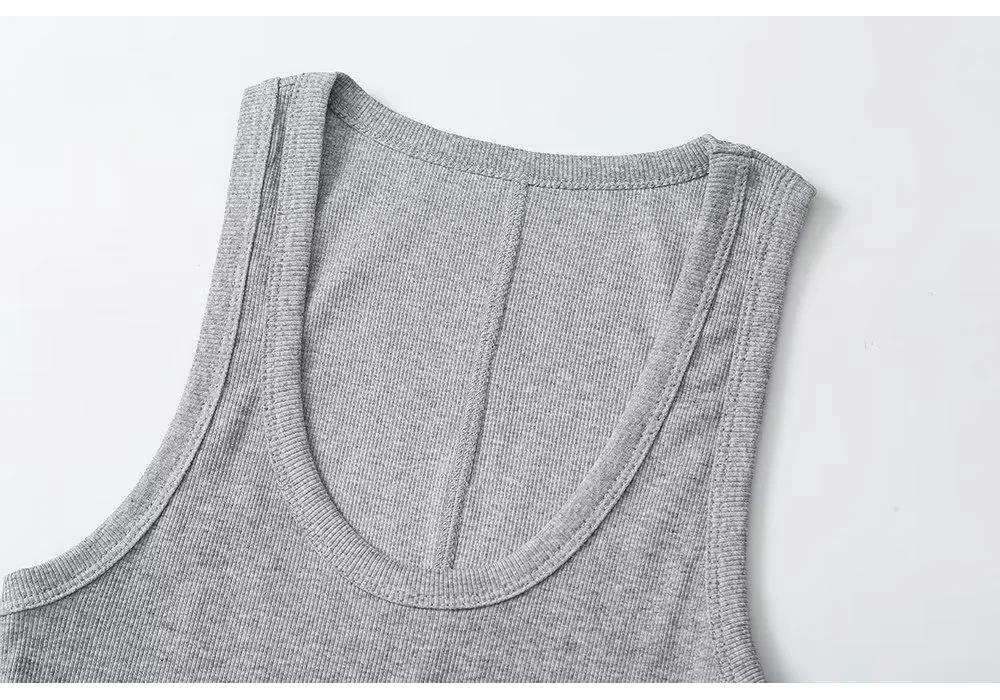 2024 European Women's Casual Fashion: French Style Versatile Ribbed Tank Top