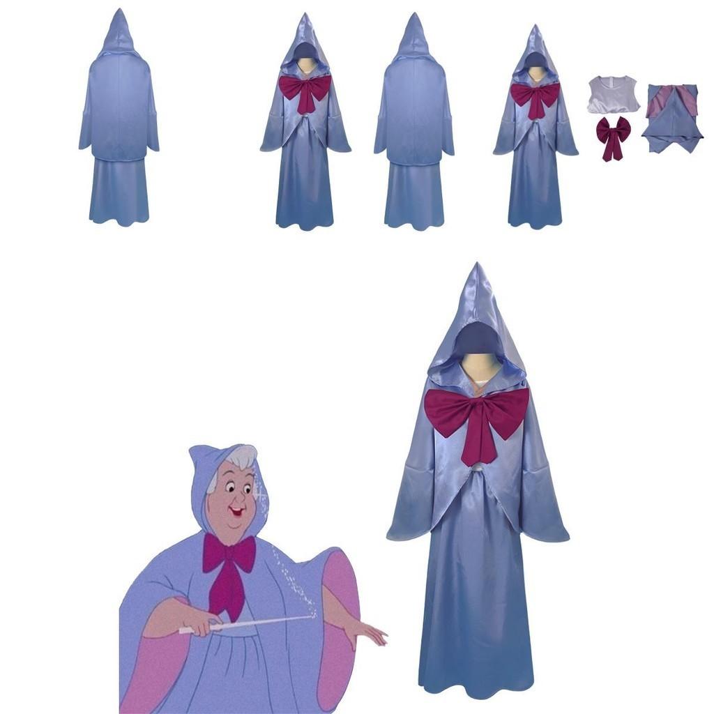 Aschenputtel Cosplay Kostüm für Damen Fee-Paten-inspiriertes Outfit für Halloween und Bühnenauftritte Auf Lager)