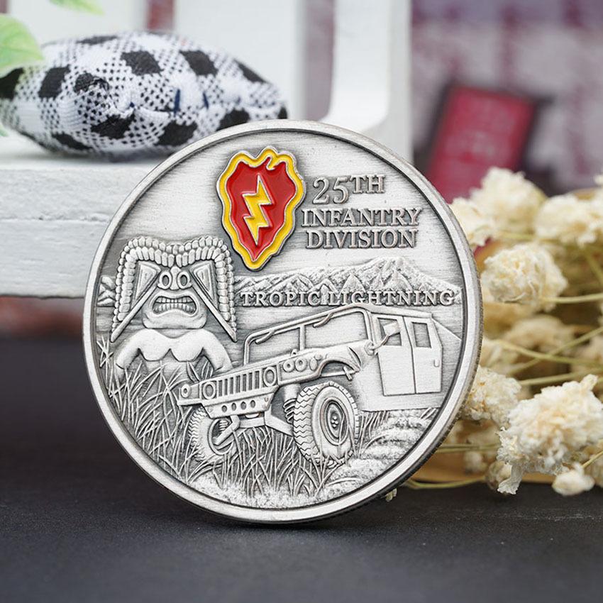American Challenge Coin, 25th Infantry Division, Military, Creative, Vintage, Ornament, Collectible, Army, Comrade Small Gift, Decorative Coin