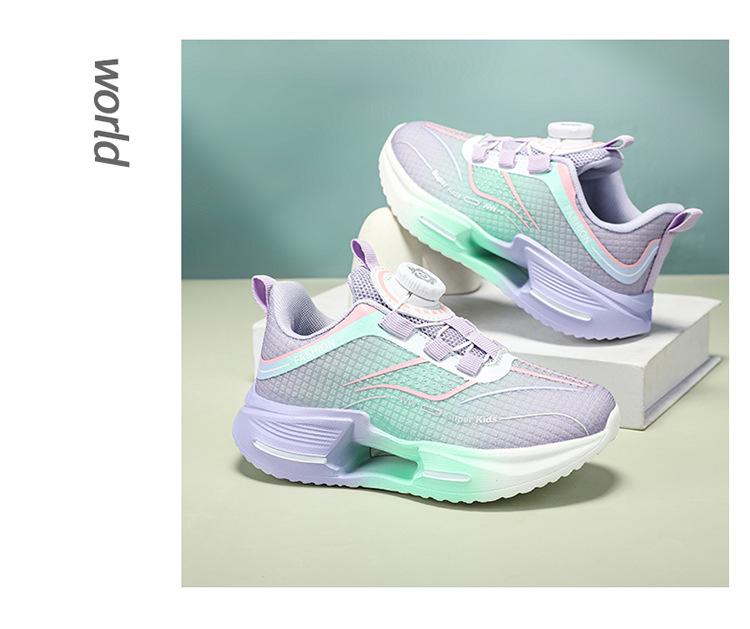 Zapatillas de Running Ligeras con Hebilla Giratoria para Niños - Antideslizantes, Cómodas, Transpirables, Zapatillas Deportivas de Exterior para Niños y Niñas